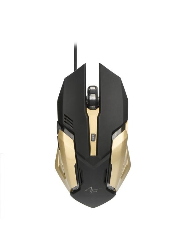 ART myszka komputerowa przewodowa USB A 2400 dpi AM-98 czarno złota