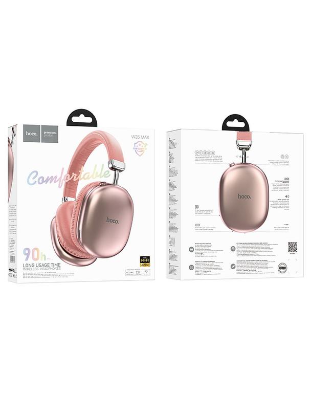 Słuchawki bezprzewodowe nauszne Hoco W35 Max różowe