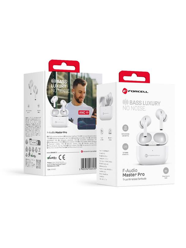 Słuchawki bezprzewodowe douszne Forcell F-Audio Master Pro TWS białe 0INT