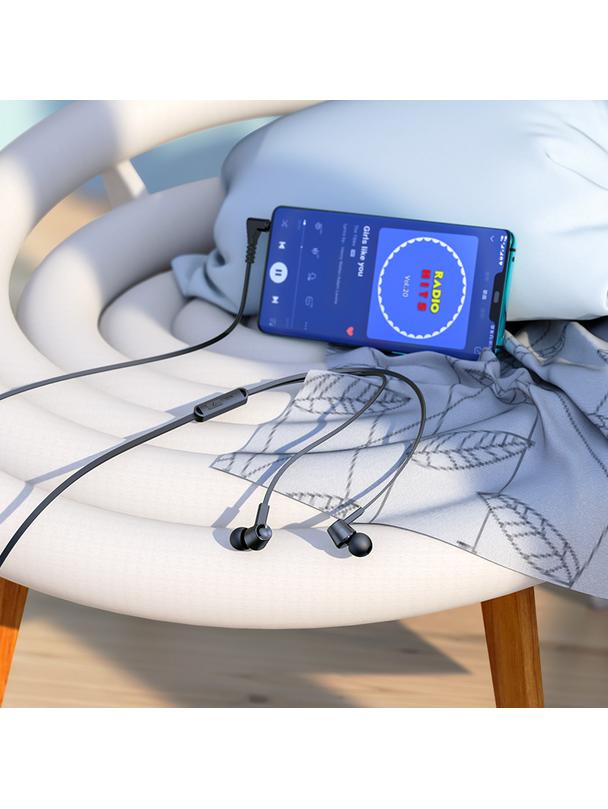 Słuchawki przewodowe douszne Jack 3,5 mm Hoco M86 czarne (SC)