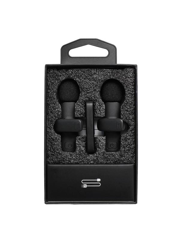 Mikrofon krawatowy bezprzewodowy Lightning podwójny (2 w zestawie) K1 czarny