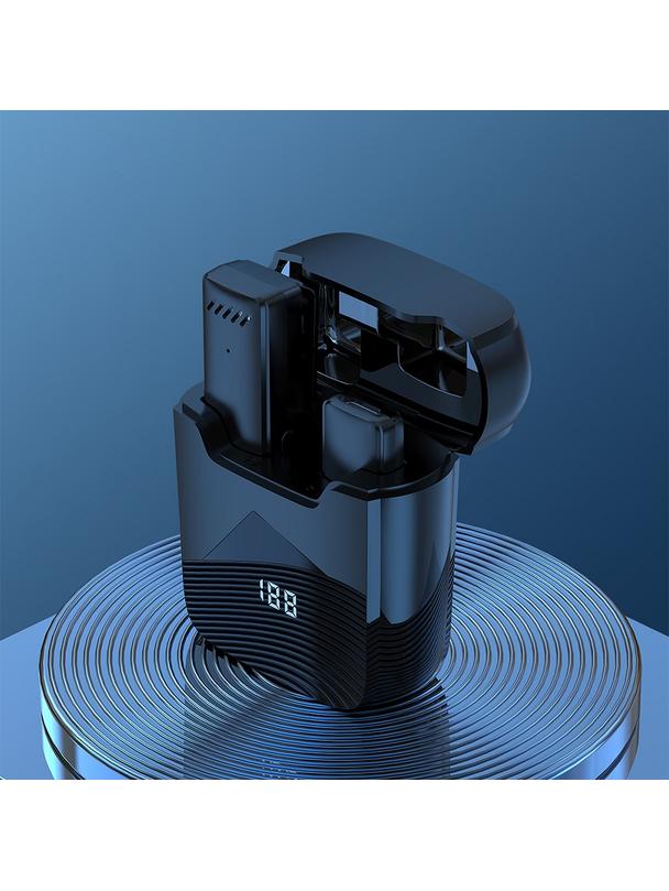 Mikrofon krawatowy bezprzewodowy Typ C z etui ładującym S11 czarny