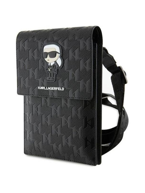 KARL LAGERFELD torebka uniwersalna na telefon KLWBSAKHPKK (Saffiano Mono Ikonik) czarny