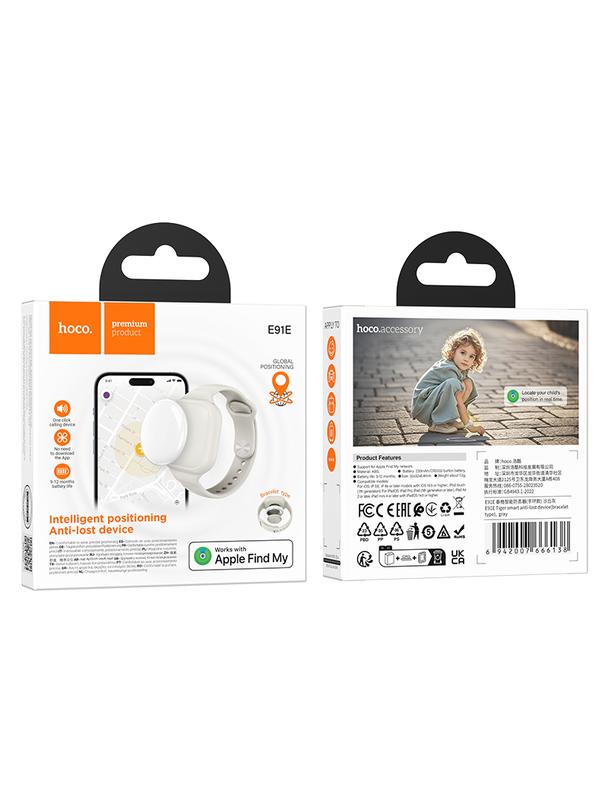 Lokalizator zgodny z Apple Find My Hoco w formie opaski E91E szary