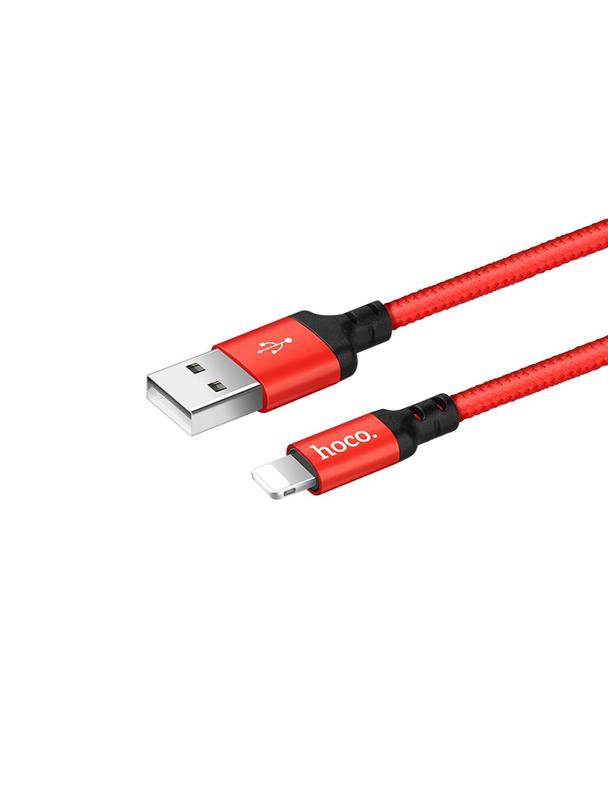 Kabel USB A do Lightning Hoco 1 m X14 czerwono czarny