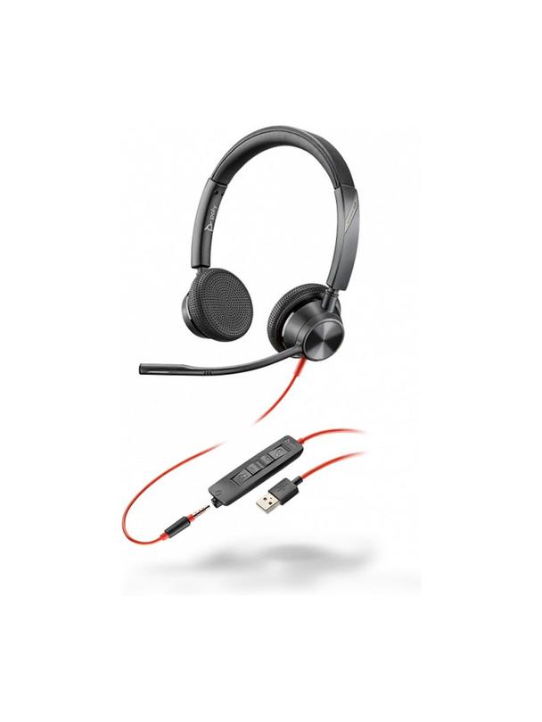 Słuchawki przewodowe nauszne Jack 3,5 mm / USB A Poly Blackwire C3215 czarne