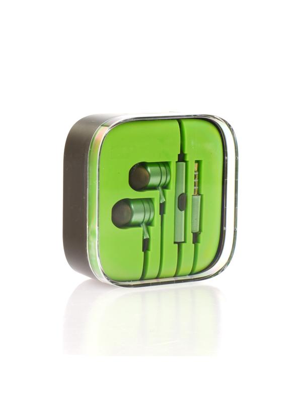 Słuchawki przewodowe douszne Jack 3,5 mm MI metal box limonka