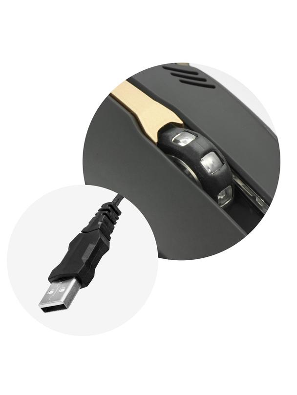 ART myszka komputerowa przewodowa USB A 2400 dpi AM-98 czarno złota