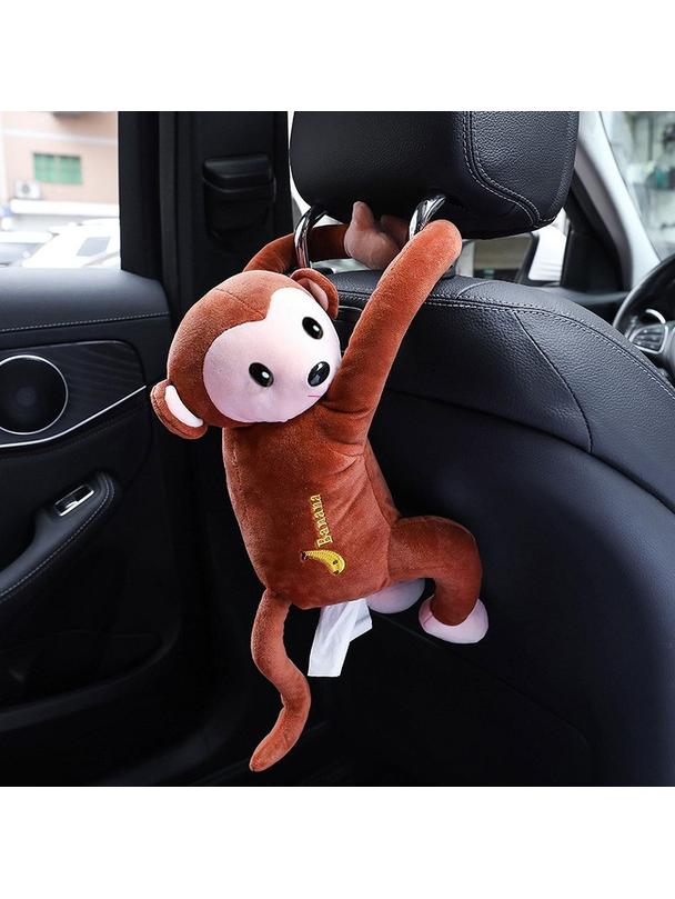 Pojemnik na chusteczki w kształcie małpy zawieszany brązowy