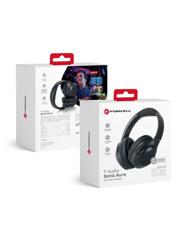 Słuchawki bezprzewodowe nauszne Forcell F-Audio Sonic Aura ANC czarne
