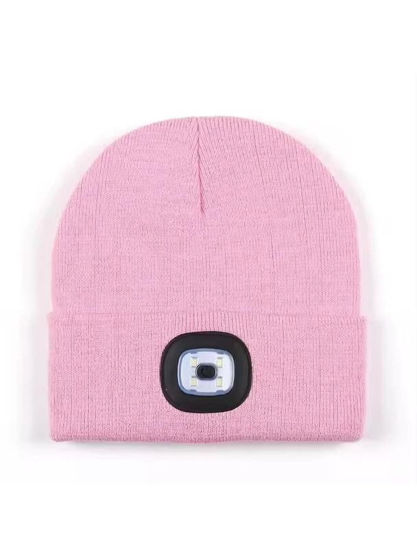 Czapka z latarką LED rożowa