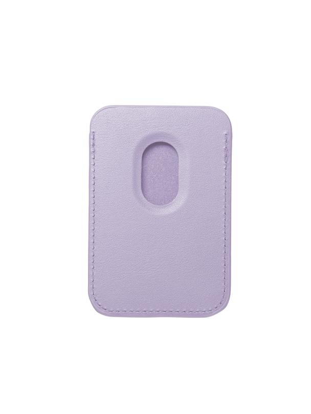 Portfel magnetyczny na karty LEATHER MAG WALLET kompatybilny z MagSafe  liliowy