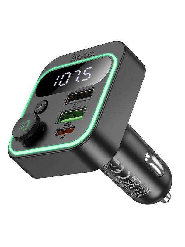 Transmiter samochodowy bluetooth Hoco QC3.0 PD 20W E85 czarny
