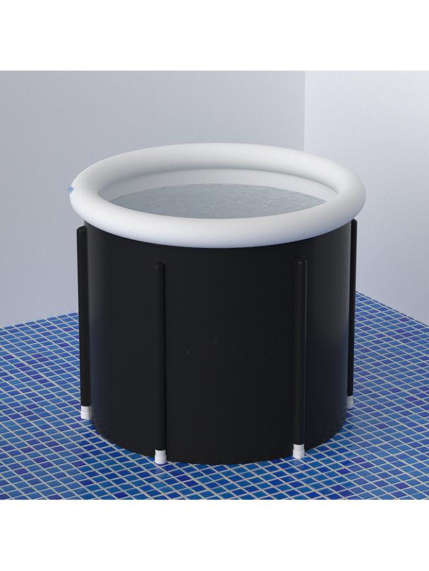 Składana przenośna dmuchana wanna balia do kąpieli morsowania 75 x 75 cm czarna