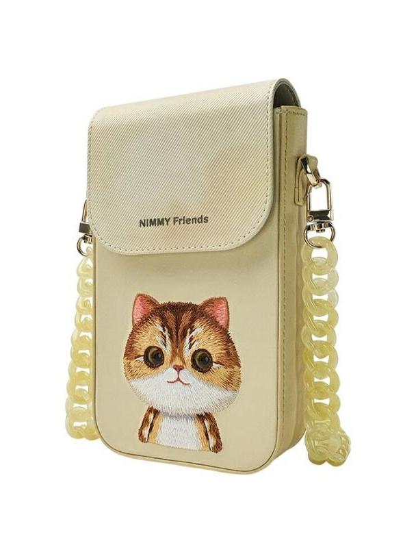 NIMMY torebka na telefon BIG EYED PET 2.0 Cat khaki