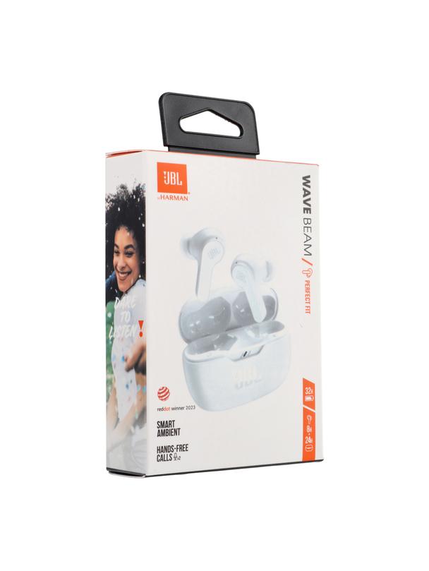 Słuchawki bezprzewodowe douszne JBL IP54 IPX2 Wave Beam białe