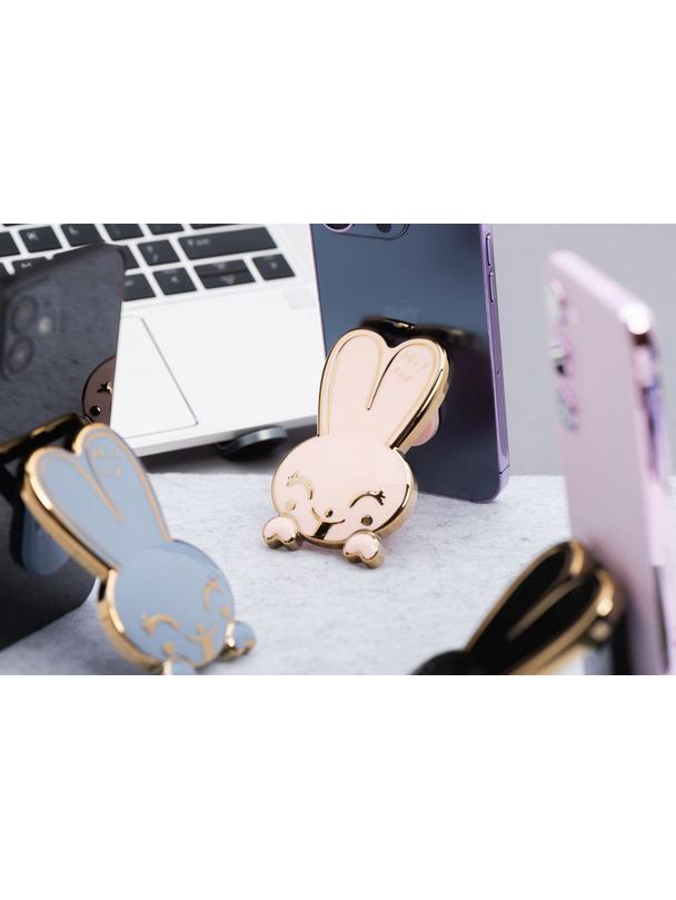 Stojak na telefon KRÓLICZEK - naklejany - różowy