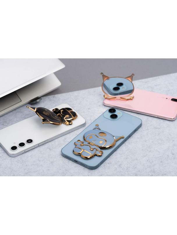 Stojak na telefon LALKA - naklejany - czarny