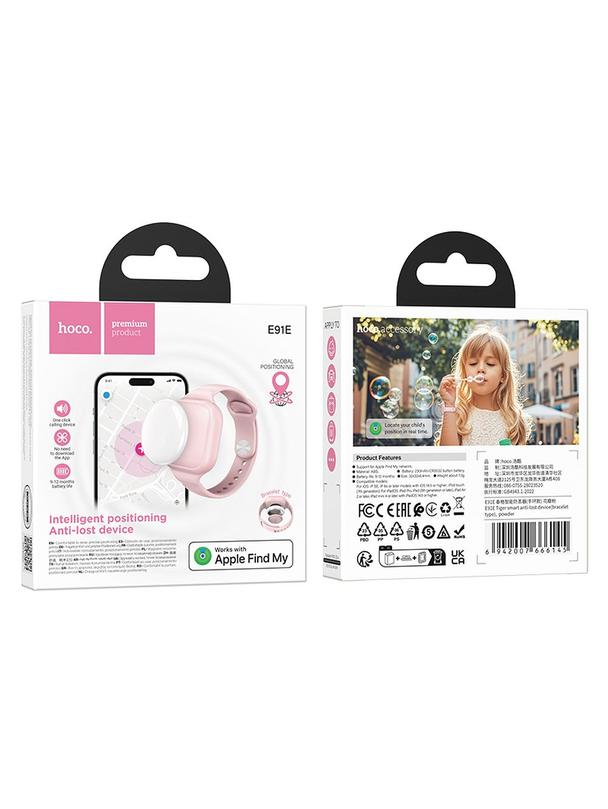 Lokalizator zgodny z Apple Find My Hoco w formie opaski E91E pudrowy