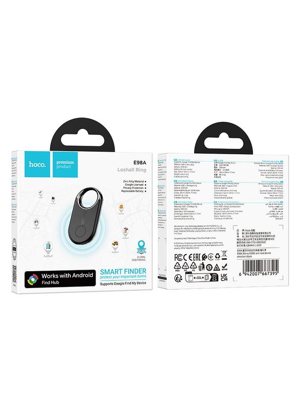 Lokalizator zgodny z Google Find My Device Hoco E98A czarny