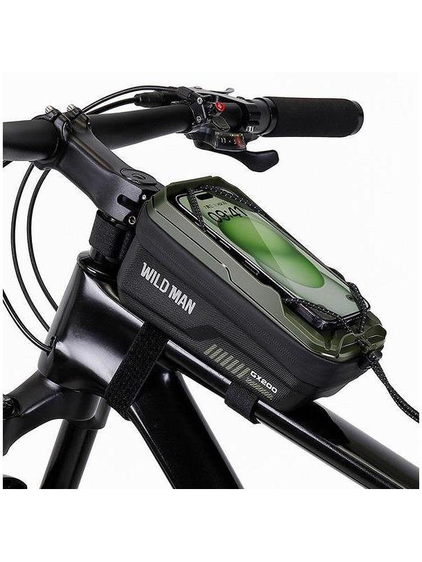 WILDMAN sakwa rowerowa na ramę na zamek 1L (4" - 7") GX220X zielona