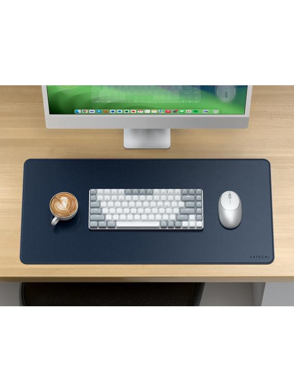 SATECHI podkładka na biurko ze skóry wegańskiej ST-LPDMB niebieska