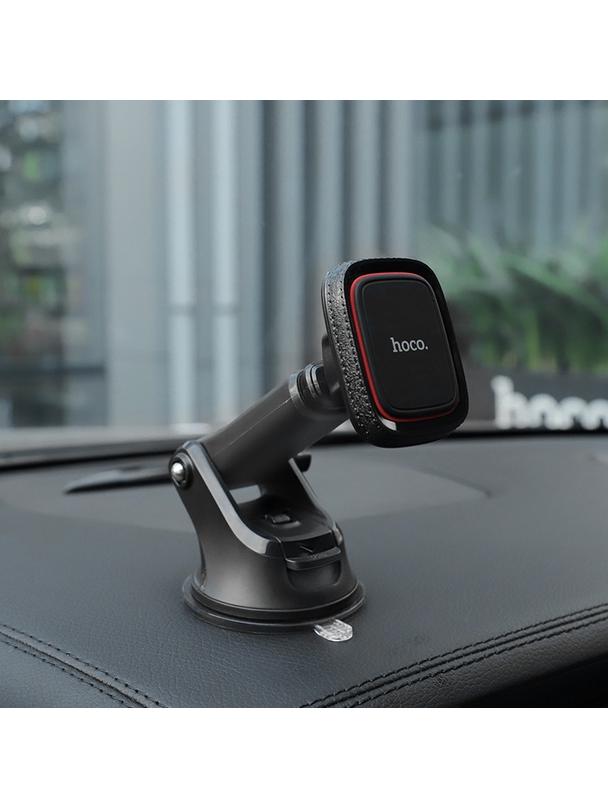 Uchwyt na telefon do samochodu magnetyczny Hoco do szyby / deski CA42 czarno czerwony