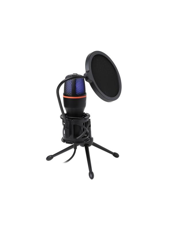 Mikrofon pojemnościowy Art z membraną stojący podświetlany tripod AC-02 czarny