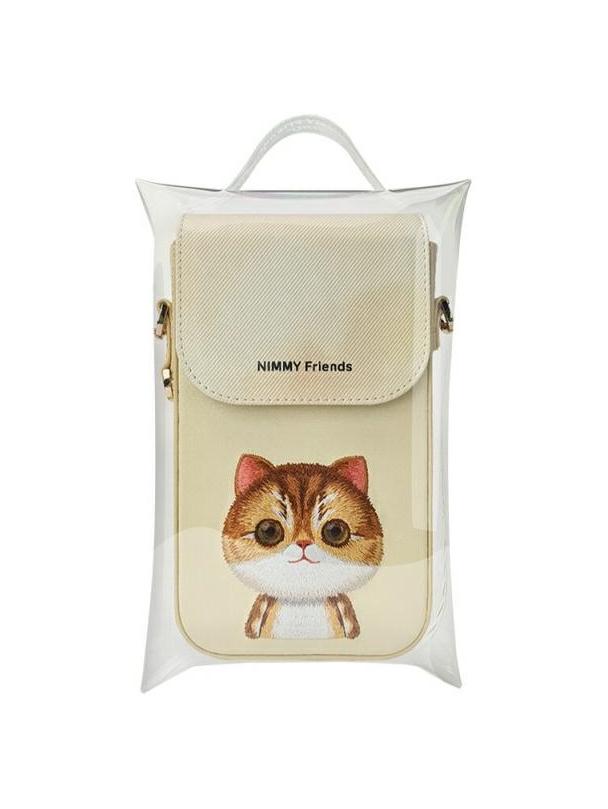 NIMMY torebka na telefon BIG EYED PET 2.0 Cat khaki