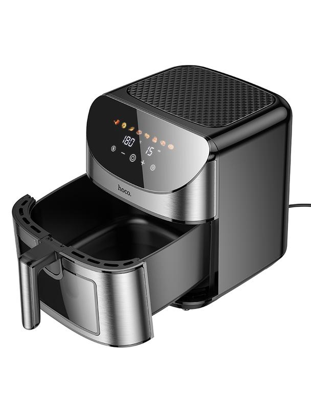 Frytkownica beztłuszczowa Air Fryer Hoco z ekranem dotykowym i okienkiem 8L 1700W HE21 czarna