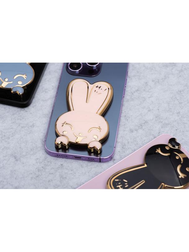 Stojak na telefon KRÓLICZEK - naklejany - różowy