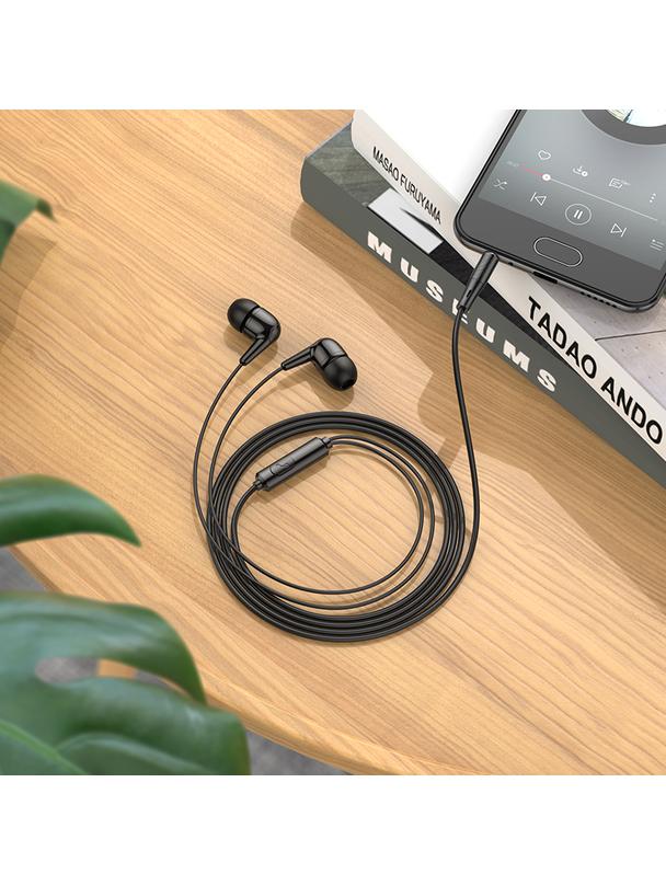 Słuchawki przewodowe douszne USB C Hoco M97 czarne