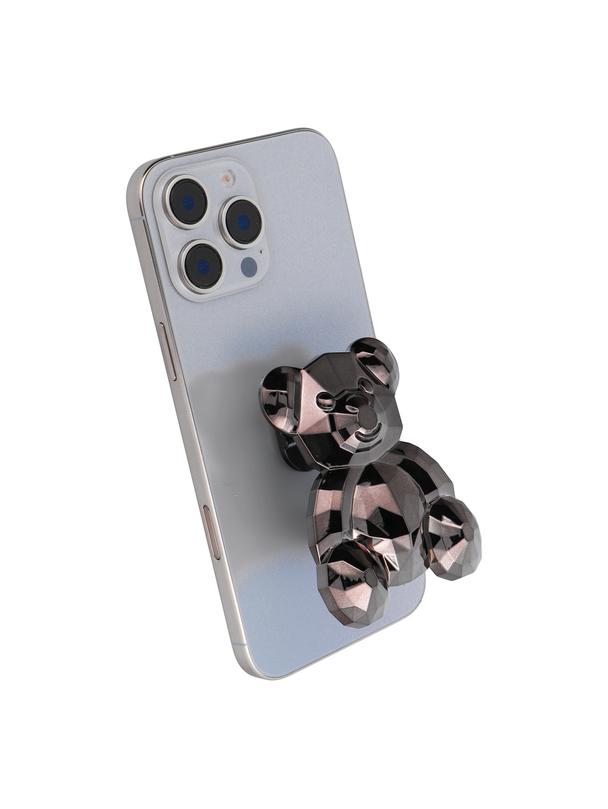 Stojak na telefon MIŚ - naklejany - czarny