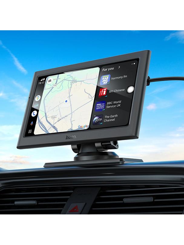Przenośny bezprzewodowy ekran samochodowy Hoco 7" HU2 czarny