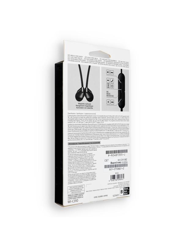 Słuchawki bezprzewodowe douszne Sony WI-C310 czarne