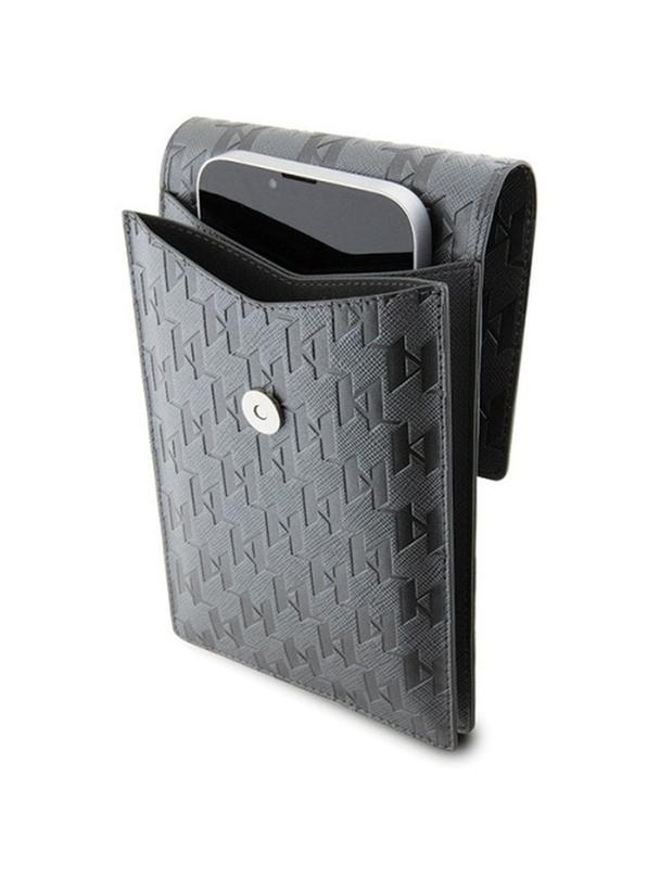KARL LAGERFELD torebka uniwersalna na telefon KLWBSAKHPCG (Saffiano Mono Choupette) srebrny