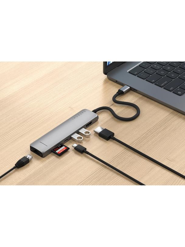 Adapter HUB 7w1 USB C Satechi Slim ST-P7SM szary