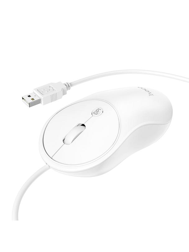 Myszka przewodowa Hoco USB A 1600 dpi GM13 biała