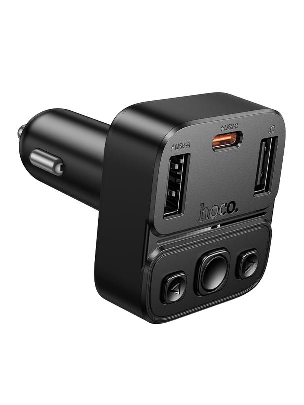 Transmiter samochodowy bluetooth Hoco USB A + USB C QC PD 35W E87 czarny