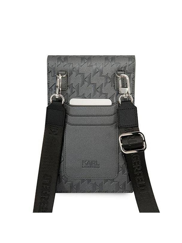 KARL LAGERFELD torebka uniwersalna na telefon KLWBSAMIPG (Monogram Ikonik Path) srebrny