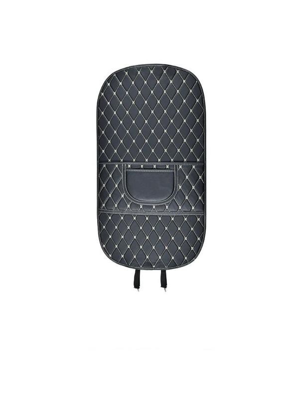 Mata ochronna skórzana na fotel samochodowy przeciw kopaniu z organizerem czarna