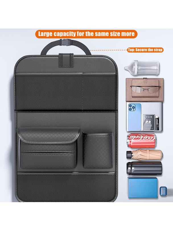 Organizer samochodowy na fotele przednie składany z przegródkami D03-B czarny