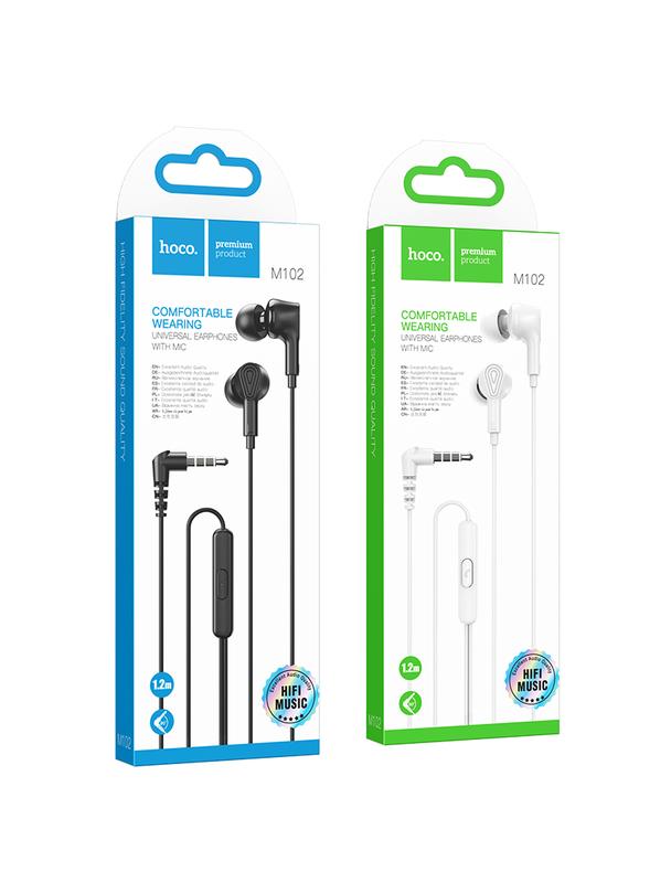 Słuchawki przewodowe douszne Jack 3,5 mm Hoco M102 białe