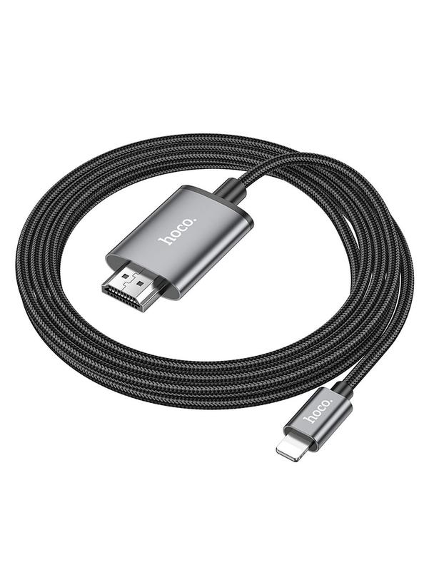 Kabel Lightning do HDMI Hoco 1080p 2 m UA27 stalowy szary