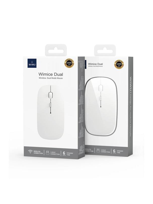 WiWU - Bezprzewodowa mysz komputerowa WiMiCE Dual Mode WM101 Pro - biała
