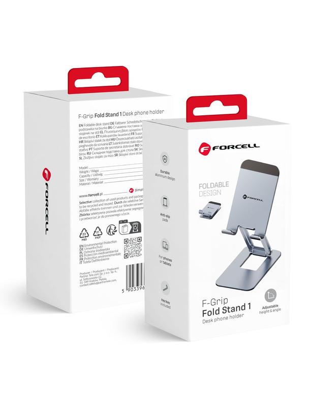 Uchwyt na telefon / tablet biurkowy składany Forcell F-Grip Fold Stand 1 szary