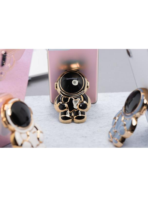 Stojak na telefon ASTRONAUTA - naklejany - czarny