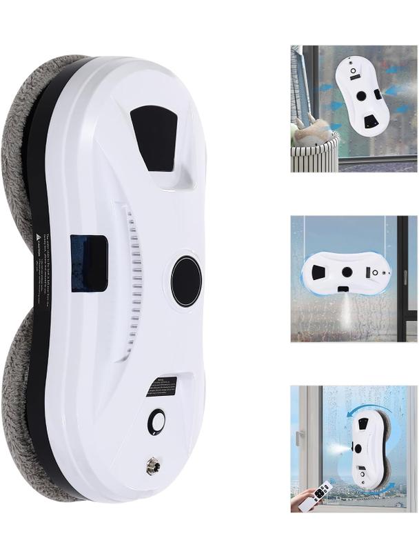 Robot do mycia okien z dyszą wodną sterowany pilotem biały