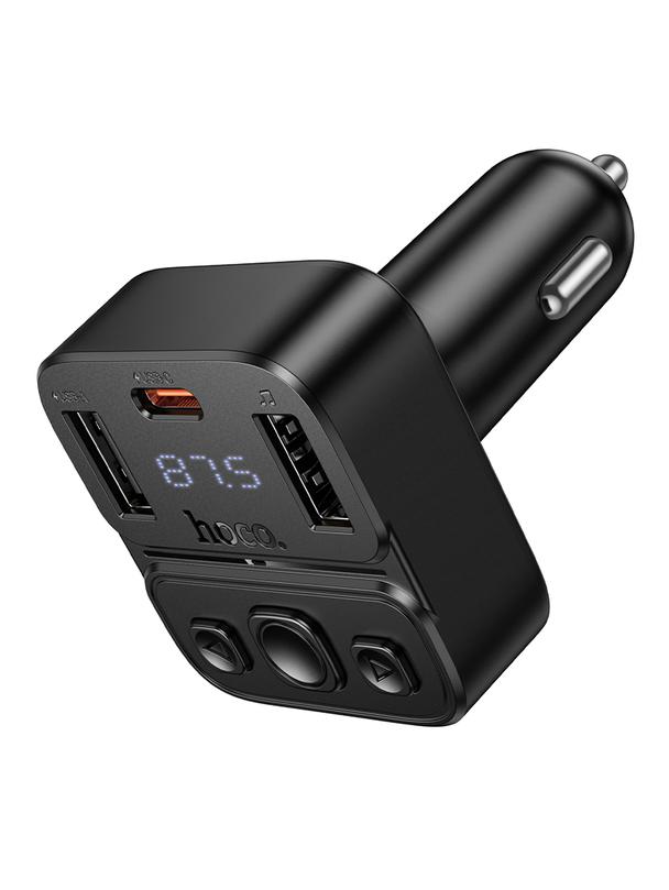 Transmiter samochodowy bluetooth Hoco USB A + USB C QC PD 35W E87 czarny