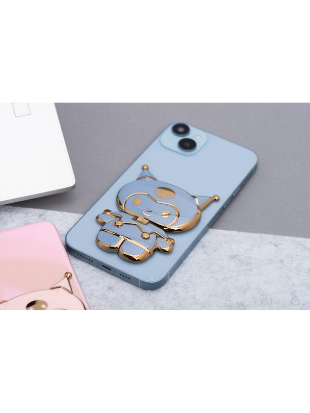 Stojak na telefon LALKA - naklejany - niebieski